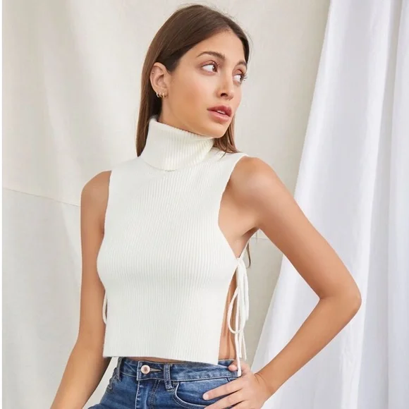 Crop Top Turtleneck Shirt Forever 21 Top Forever 21 Ribbed Mock